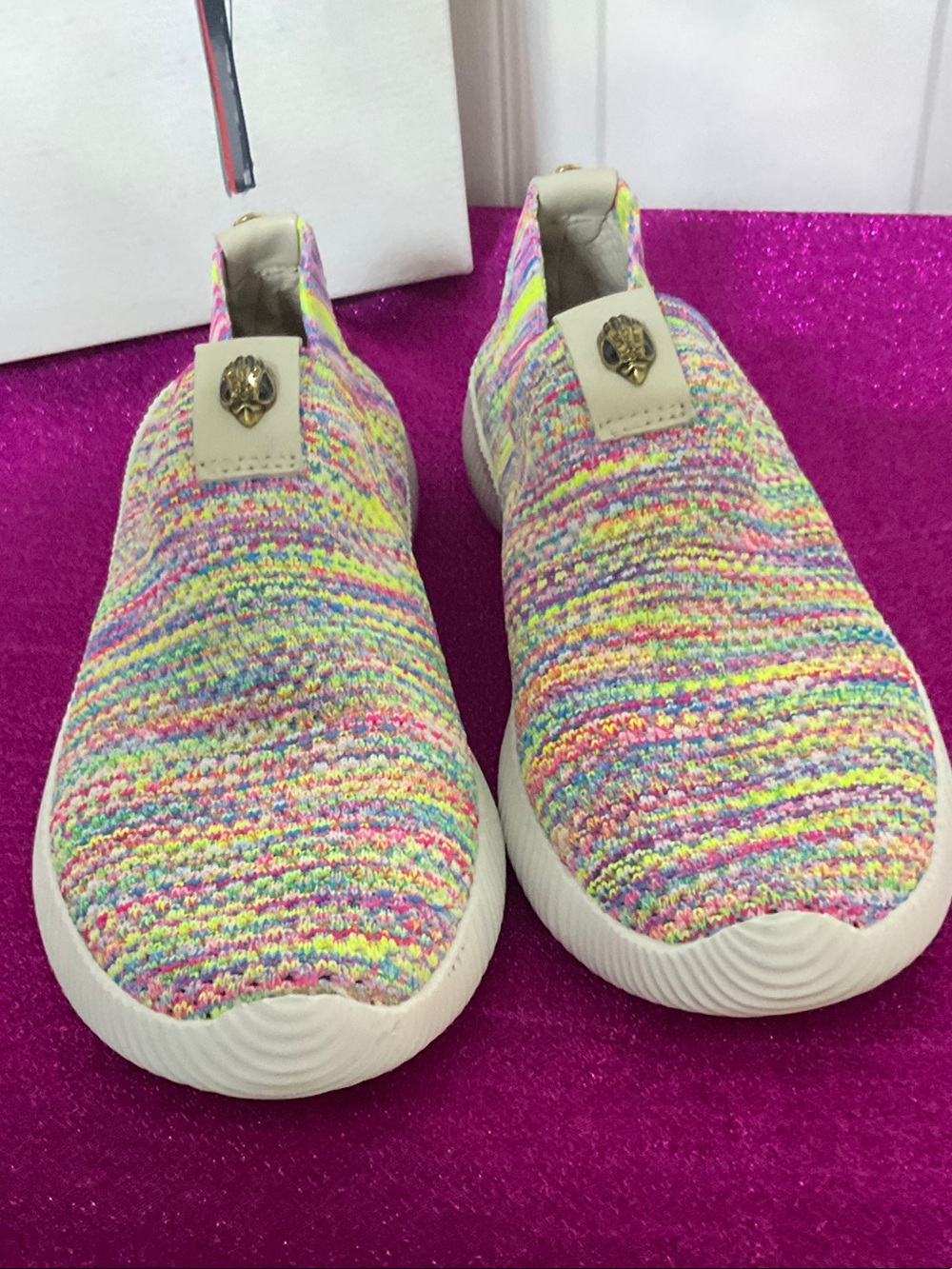 Kurt Geiger Multicolor Knit Slip-On Sneakers